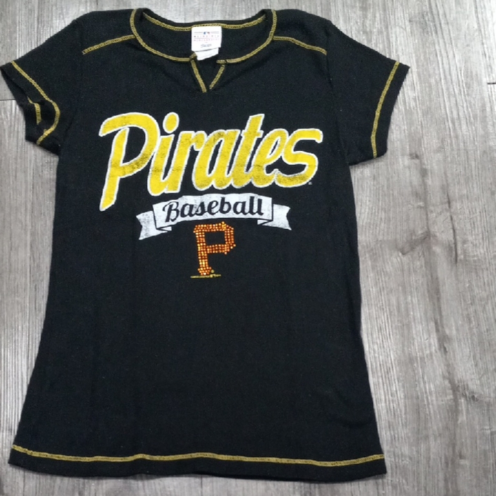 Pittsburgh PIRATES Talula Black and Yellow Pirates Baseball Tee